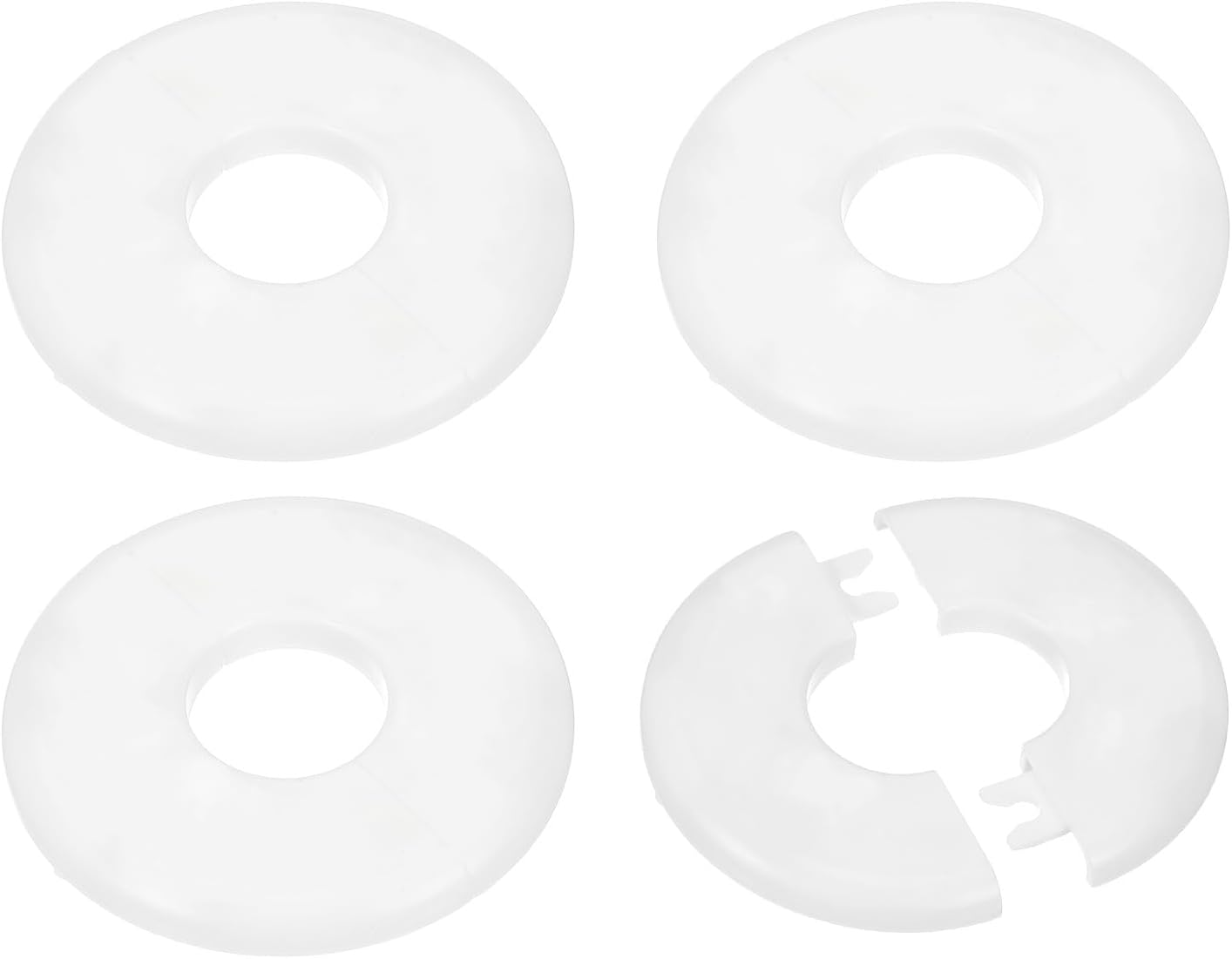 1,1"/28 Mm Wand-trennflansch, 4er-pack, Selbstklebende Runde Abs-rosette Für Armaturen Und Wasserleitungen, Weiß
