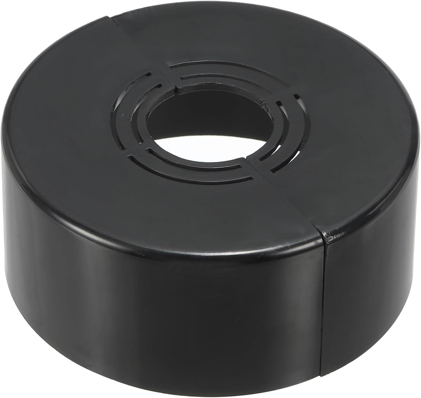 Geschlitzte Wandrosette (0,8 / 1 / 1,3 Zoll), Runde, Zuschneidbare Abs-abdeckplatte (1,2 Zoll Dick) Mit Clip-system Für Wasserleitungen Und Armaturen – Schwarz