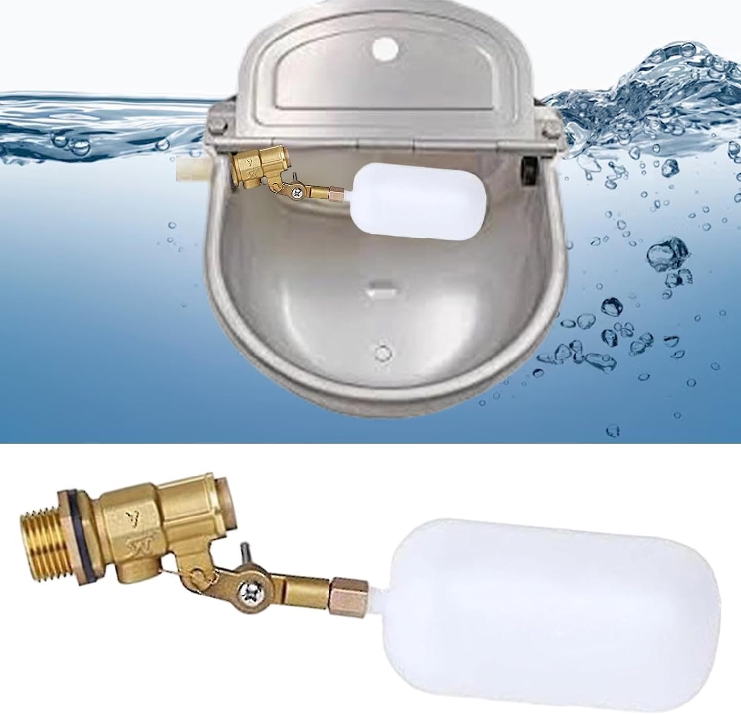 Automatisches Schwimmerventil 1/2", Wasserstandsregelventil Aus Edelstahl 304, Schwimmerventil Mit Verstellbarem Arm, Schwimmerventil Für Wassertanks, Schwimmbecken, Wassertürme