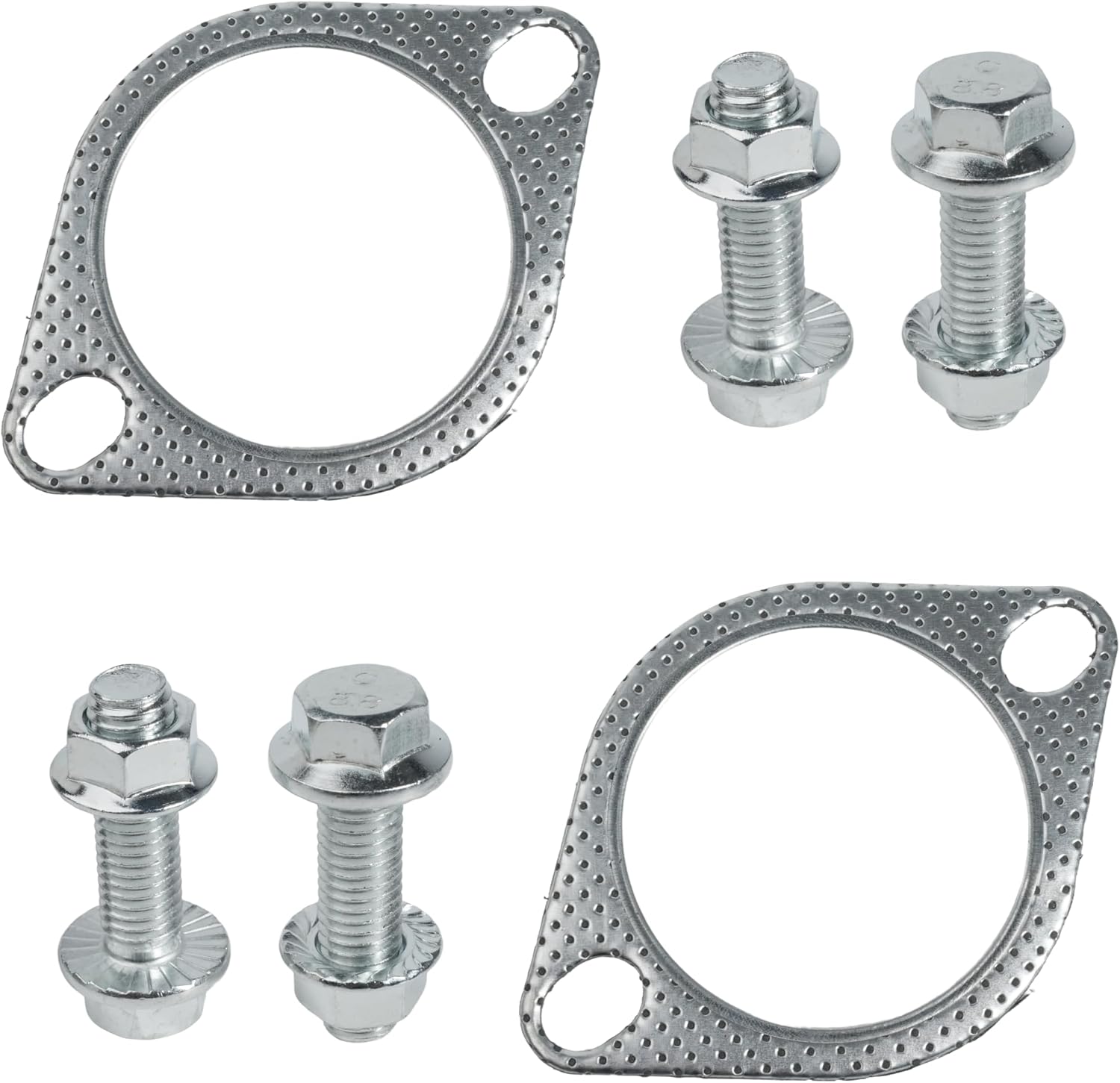 63 Mm (2,5 Zoll) Auspuffdichtungen, 63 Mm Auspuffflanschdichtungen Mit 4 Schrauben Und 4 Muttern Zum Anschluss Von Autoauspuffrohren (63 Mm)