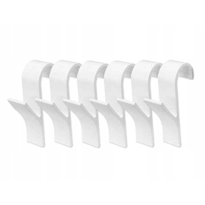 Werbepaket: Set Mit 6 Heizkörperhaken, Vievemar, Selbstklebend, 9,9 X 2,4 Cm, Kunststoff, Weiß + Selbstklebender Aufhänger, 180° Drehbar, Wasserdicht, Pvc/edelstahl, 5,5 X 5,5 Cm, Transparent