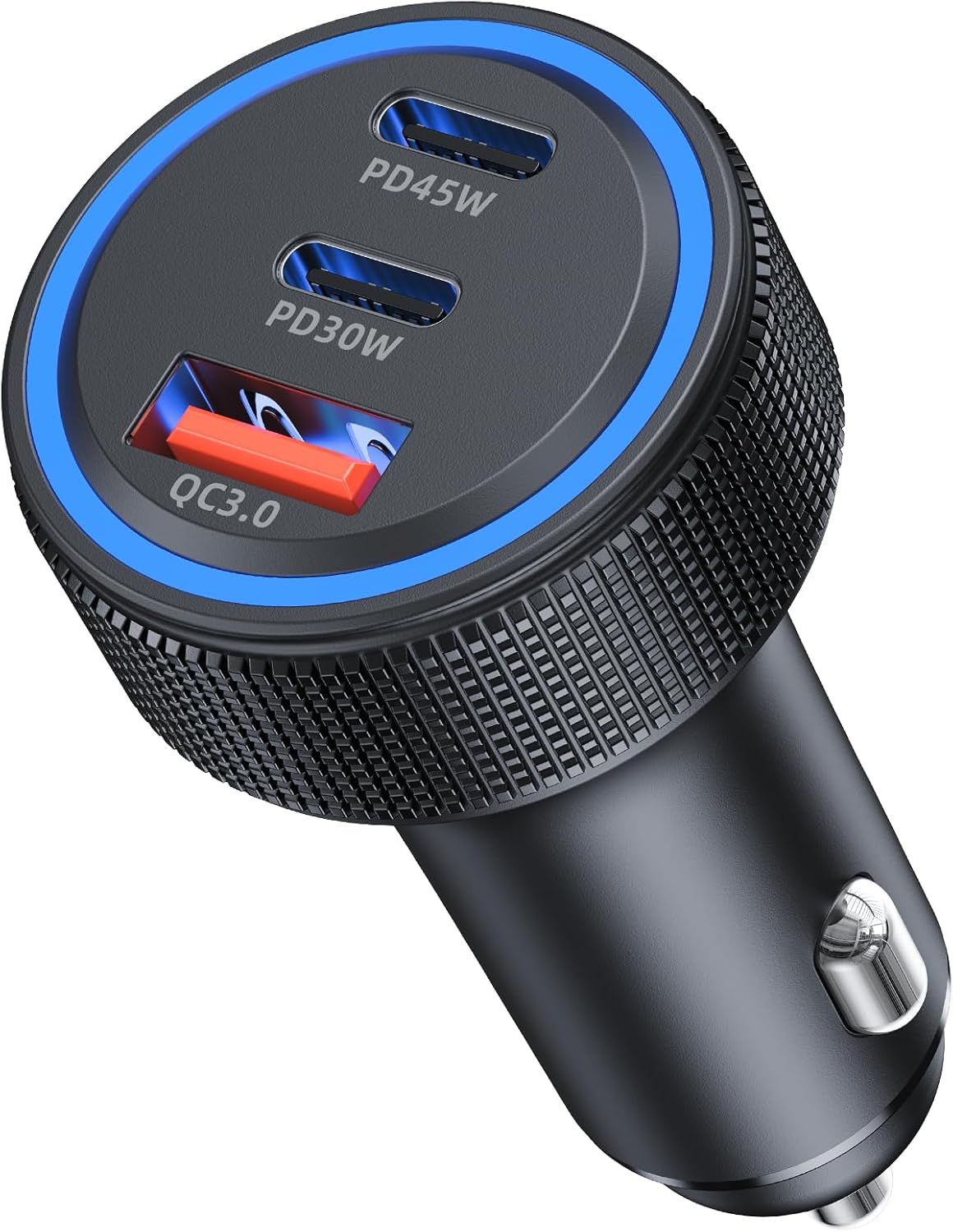 3-port 93w Usb-c Autoladegerät Mit Pd Und Qc 3.0 Schnelllade-autoladegerät Mit 12v Zigarettenanzünderstecker, Für Iphone, Ipad, Samsung, Huawei, Xiaomi Tablets Usw.