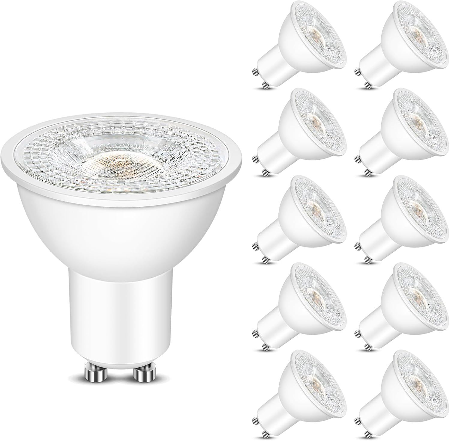 12er-pack Gu10 5w Led-lampen (entspricht 50w), 3000k, 400lm, 120° Abstrahlwinkel, Ac 220-240v, Nicht Dimmbar, Flimmerfrei, Energiesparende Gi10 Led-lampe, Warmweiß, Für Schlafzimmer, Wohnzimmer, Küche