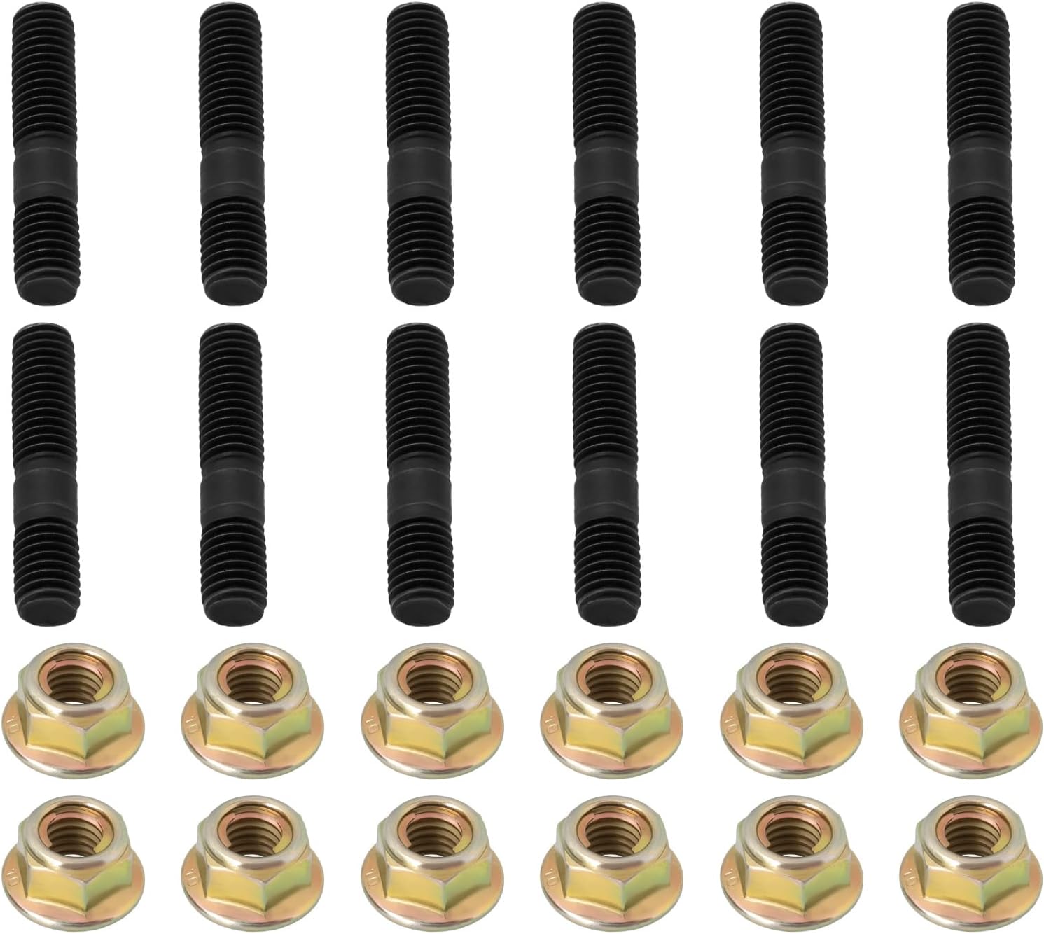 12-teiliges Set M8-auspuffkrümmerbolzen Mit Muttern, 39 Mm Lang, M8 X 1,25 Gewinde Für Die Reparatur Von Autoauspuffanlagen