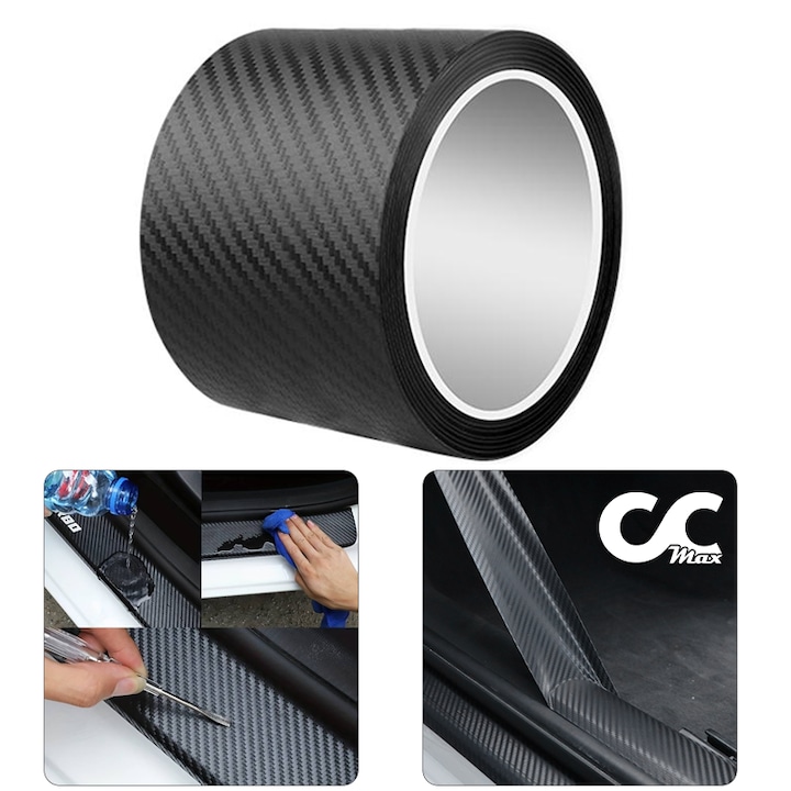 Ccmax Carbon-matt-klebeband Für Fahrzeugschutz Und Tuning, 3 M X 7 Cm, Widerstandsfähig, Wasserdicht, Selbstklebend, Universell Kompatibel