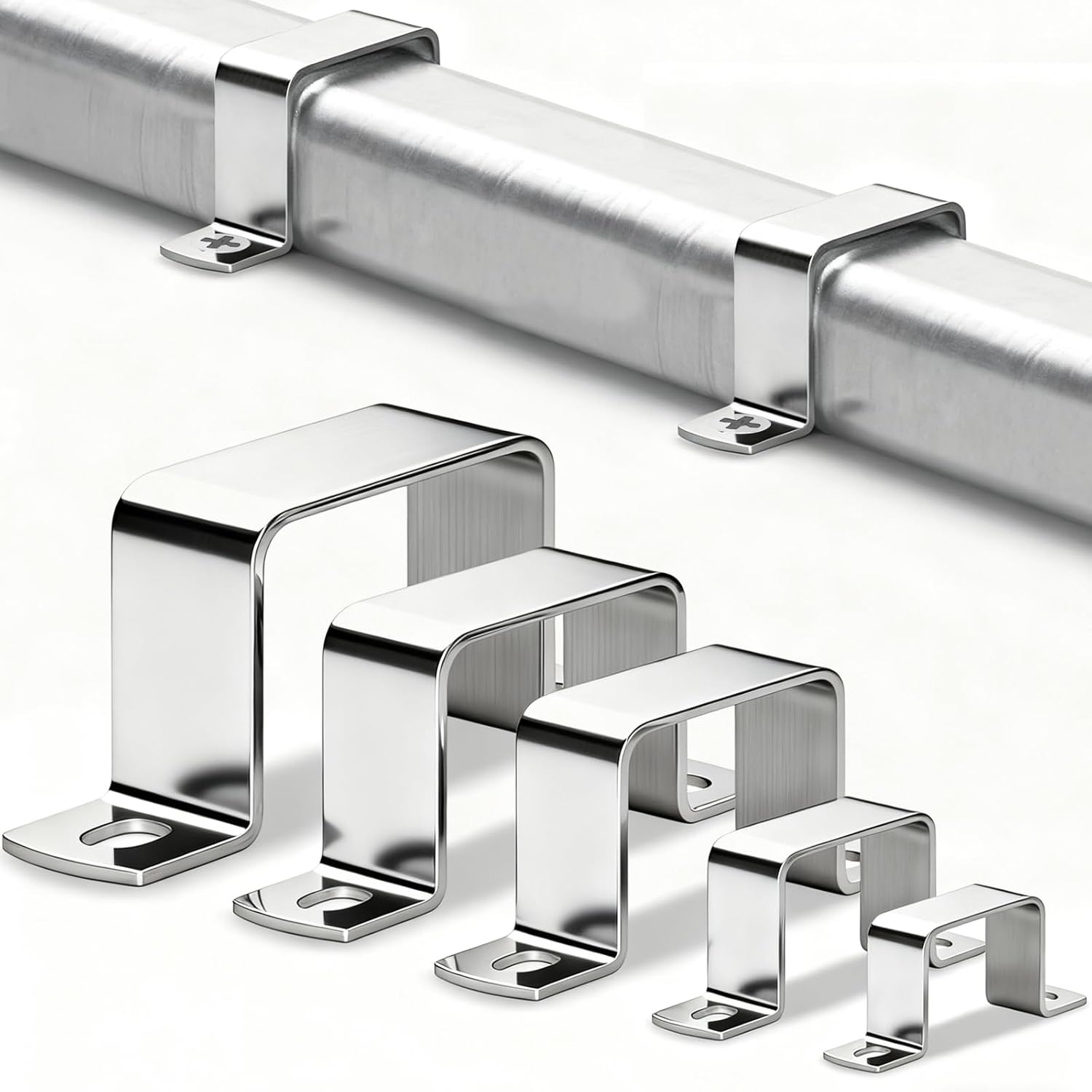 Stück Vierkant-schlauchschellen 40x40 Mm U-förmige Verbindungsstücke Edelstahl 304 Vierkant-schlauchschelle U-förmige Halterung Für Türen, Fenster, Vierkantrohre, Geländer