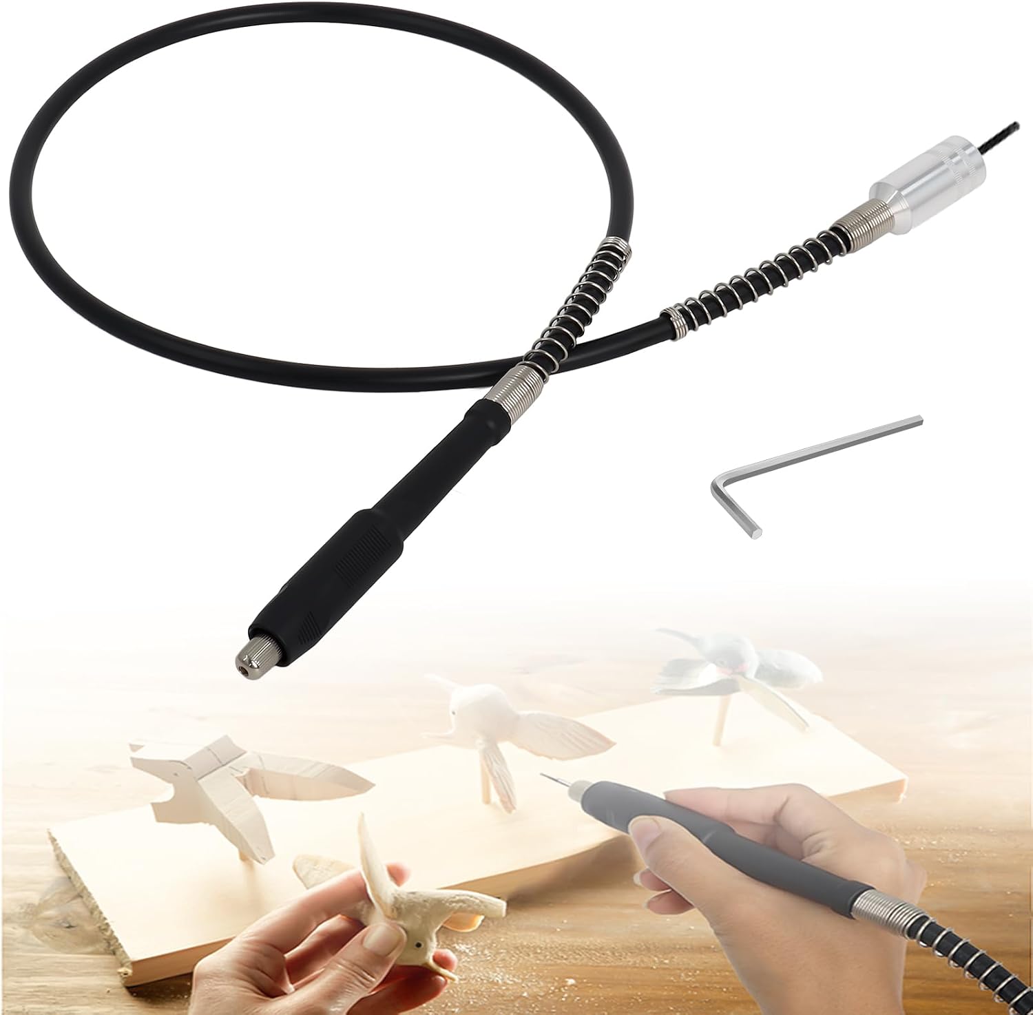 Multifunktionale Flexible Welle, Kompatibel Mit Dre-mel Wen Roybi Bohrmaschinen Und Elektrischen Schleifmaschinen Mit Schnellspannfutter