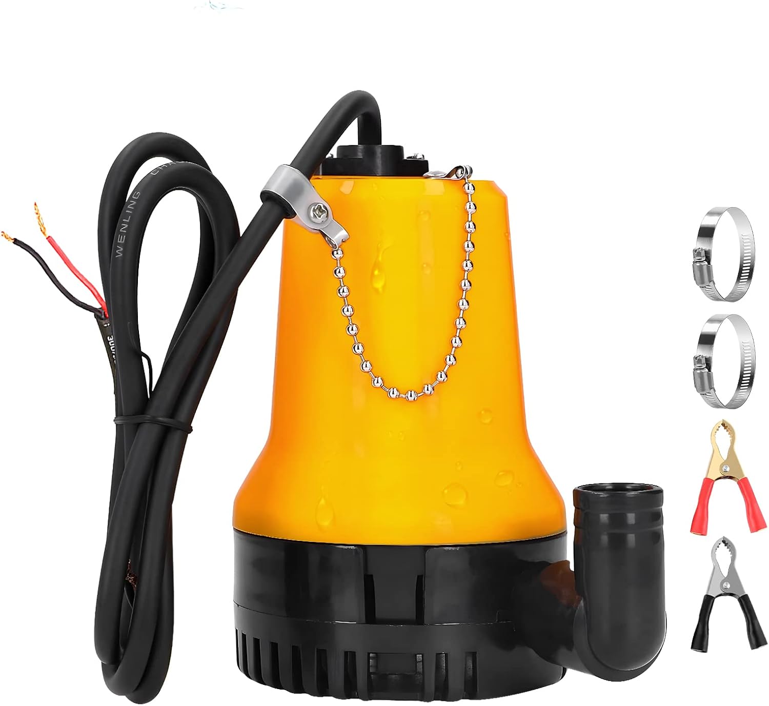 12 V Dc 50 W 4200 L/h Tauchpumpe – Tragbare Tauchpumpe Für Schwimmbäder Und Gartenbewässerung – 2,3 M Kabel Mit Klemme