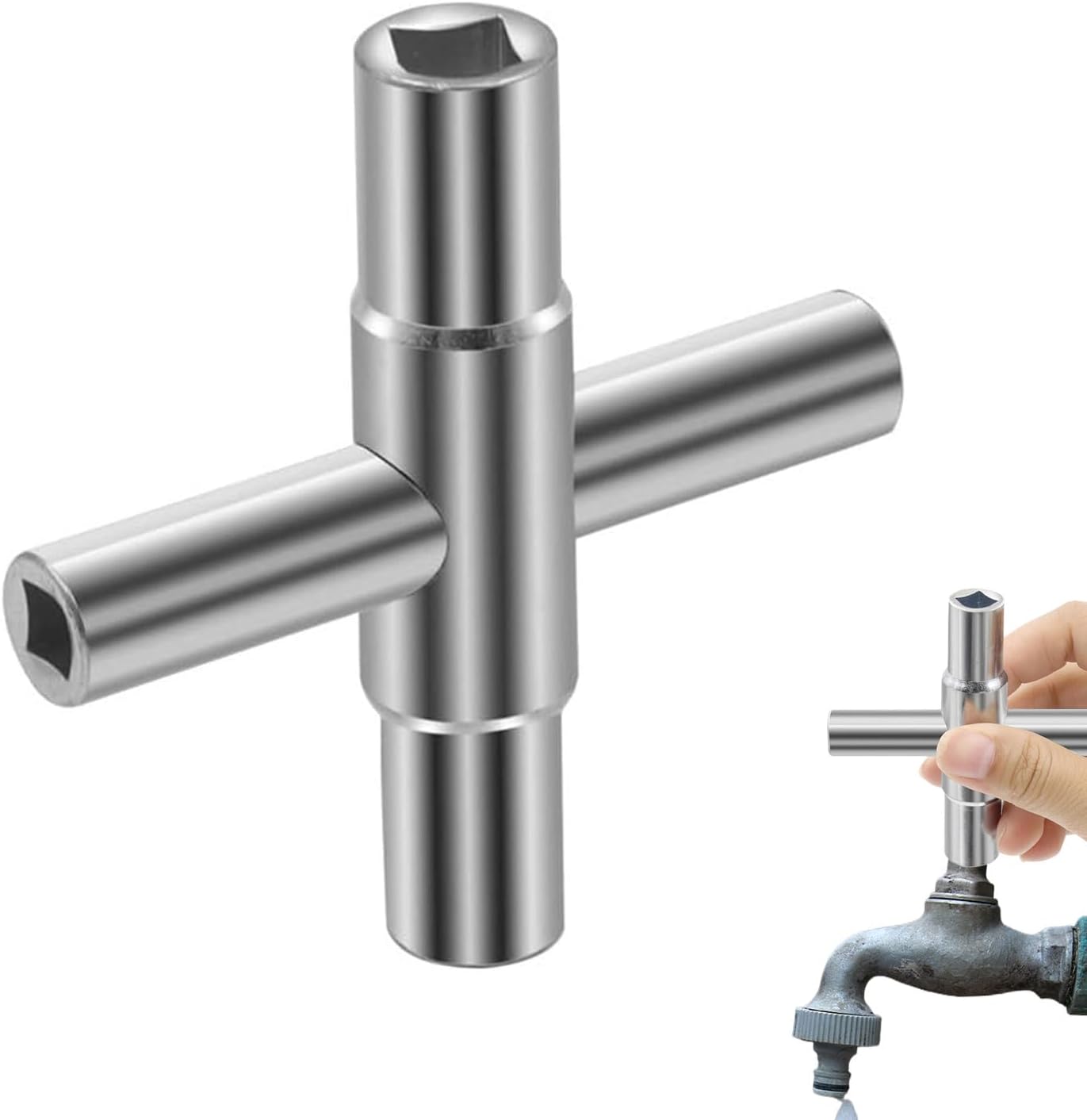 Vierkantschlüssel, Vierwege-wasserhahnschlüssel, Heizungsschlüssel, Kreuzschlüssel Für Wasserhähne, Badschlüssel, Innenmaße 6,5 Mm, 7 Mm, 8 Mm, 9 Mm Für Wasserhähne, Ventile, Schaltschränke