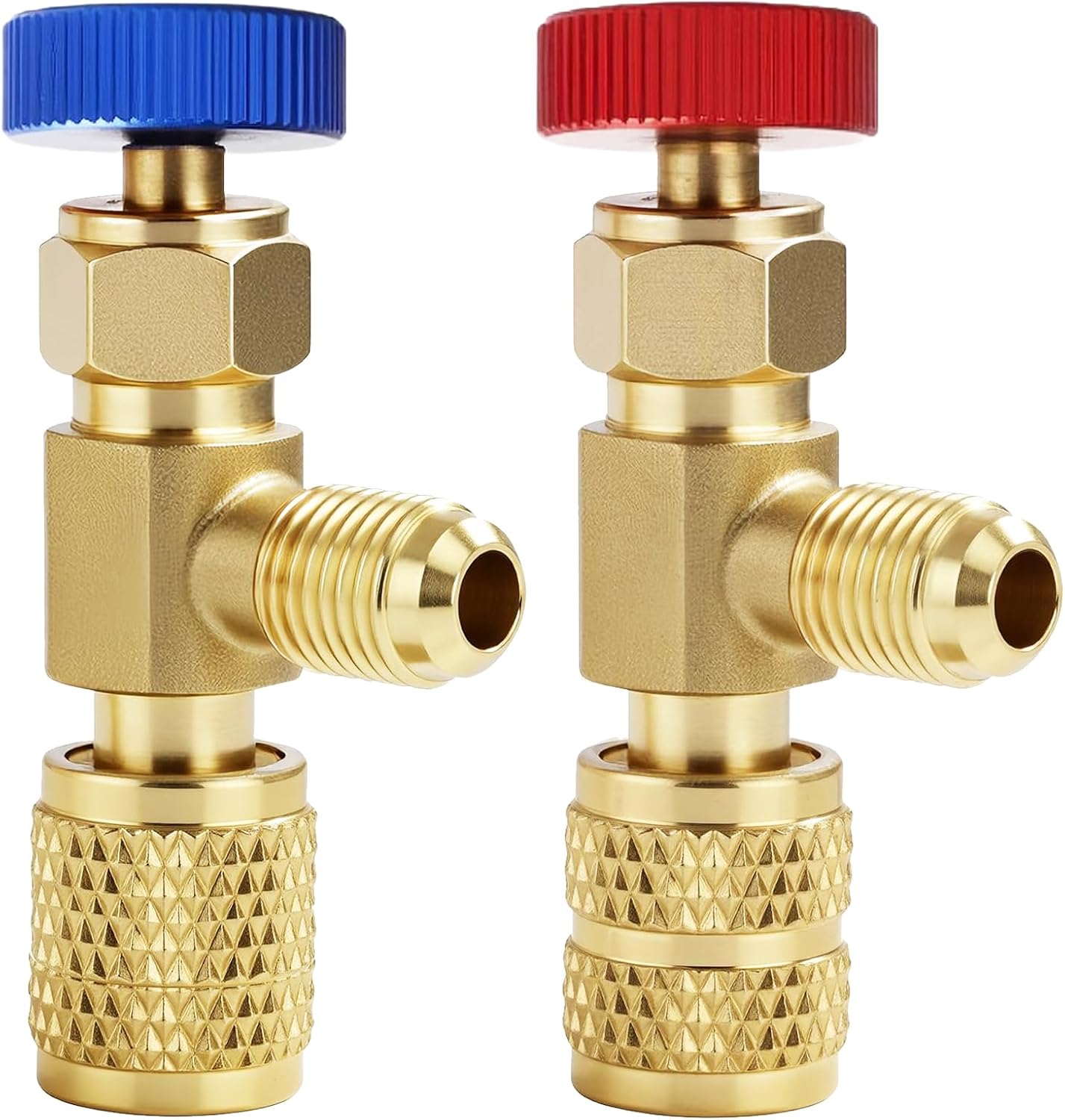 2-teiliges Sicherheitsventil, 1/4"-auf-5/16"-kältemittelventiladapter, Durchflussventil Für Klimaanlagen, Flüssigkeitssicherheitsventiladapter Für Die Kältemittel R22, R32 Und R410