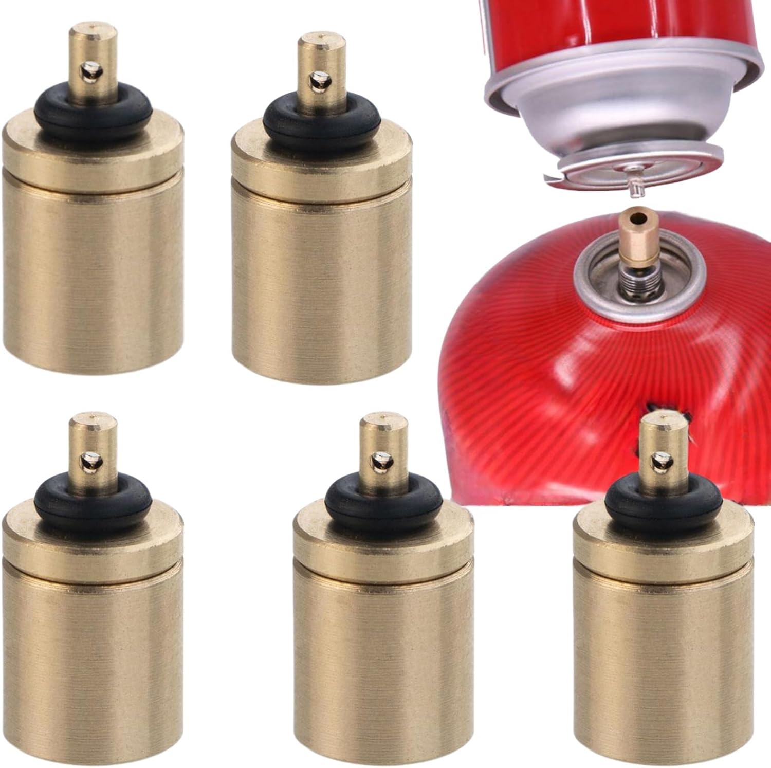 Gasflaschenadapter, 5er-pack, Adapter Zum Befüllen Von Campinggasflaschen, Gasnachfülladapter, Zubehör Für Campinggasbrenner
