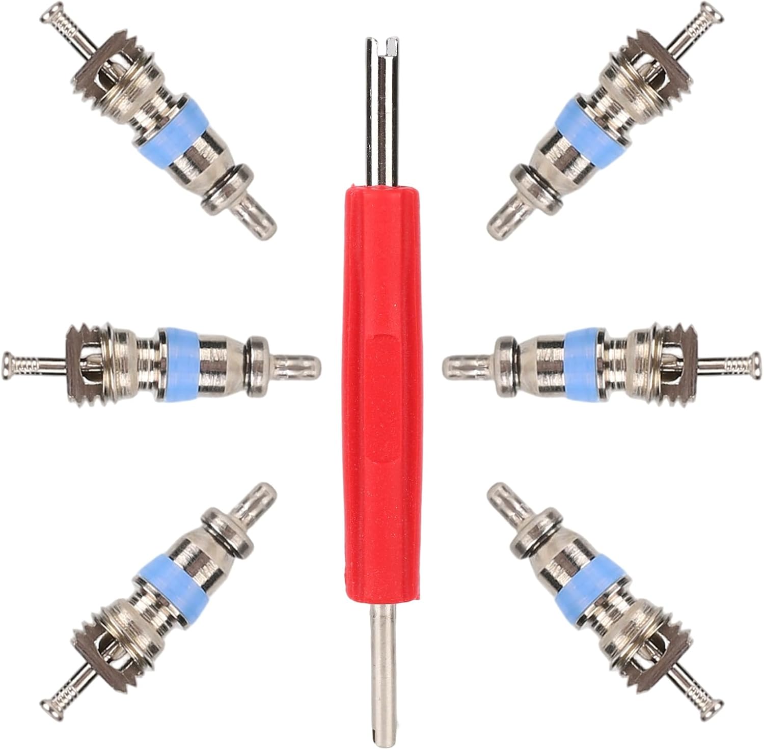 50 Stück Ventileinsätze Für Klimaanlagen Und Kälteanlagen, Kompatibel Mit Den Hochdruck-kältemitteln R32, R410a Und R22, Mit Ptfe-dichtung, Inklusive 2-in-1-schlüssel, Ersatzteil Für Klimaanlagen Und