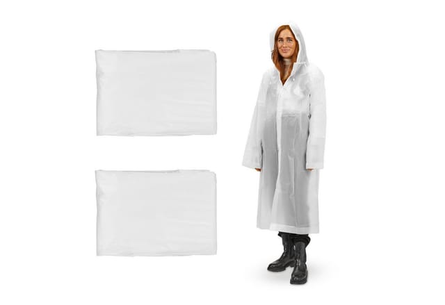 relaxdays Regenponcho Regenmantel im 2er Set weiß