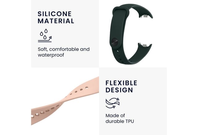 kwmobile Uhrenarmband 2x Uhrenarmband für Xiaomi Mi Band 10 / Mi Band 9 / 8 Armband, Fitnesstracker Band Set aus TPU Silikon - Ersatzarmband Smartwatch
