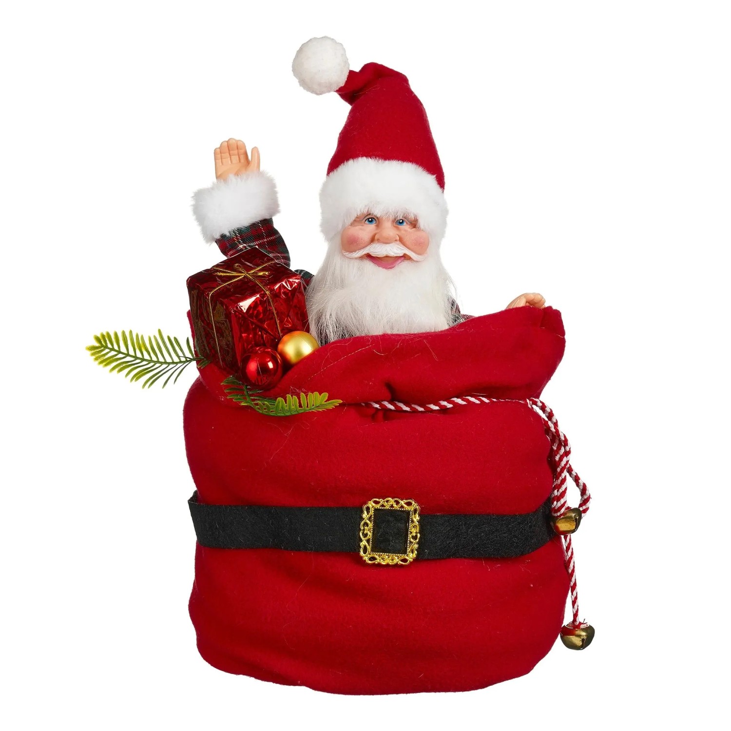 Mica Decorations Weihnachtsmann mit Musik 28 cm x 20 cm x 30 cm Rot