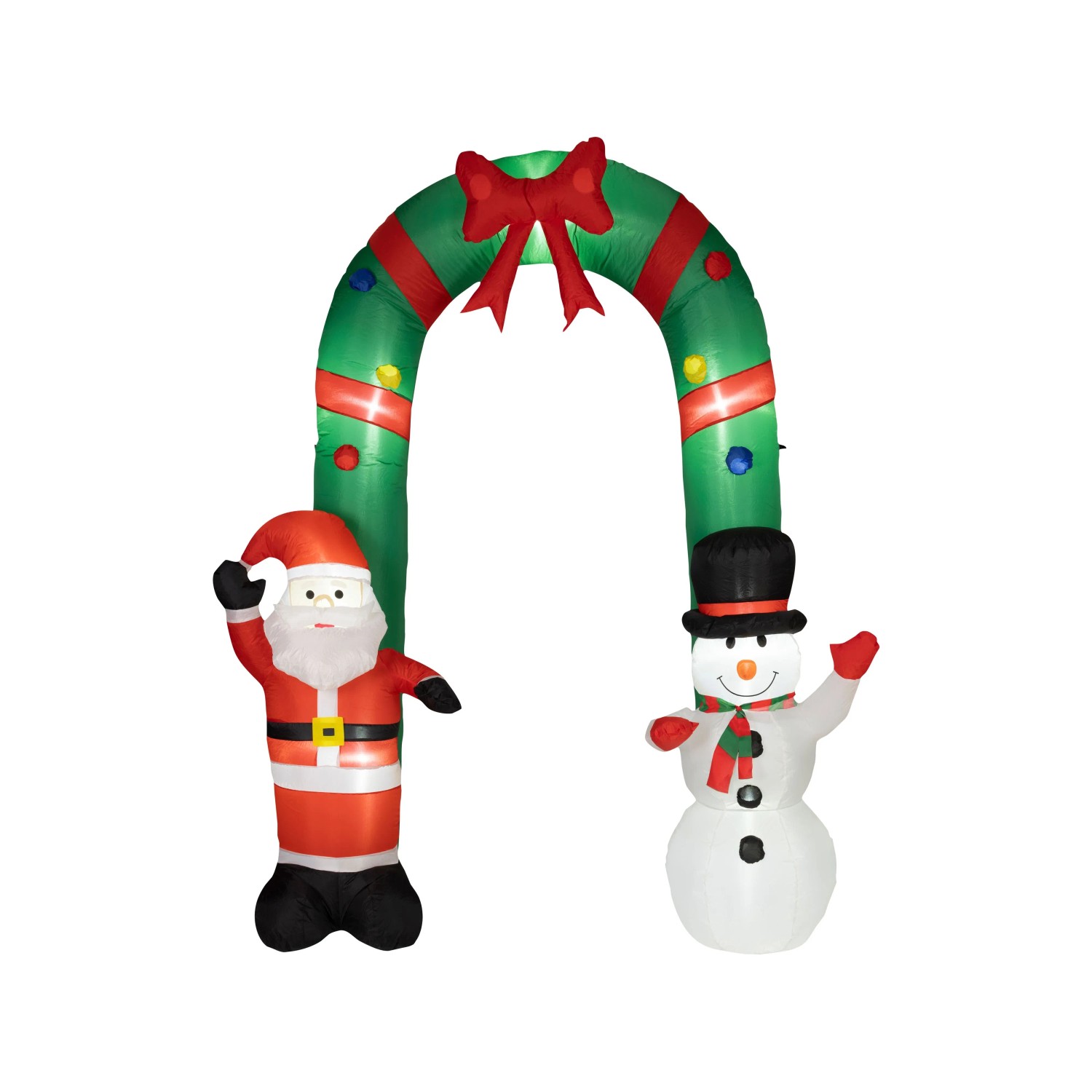 Lumineo LED-Luftbogen Aufblasbar Schnee- und Weihnachtsmann 80 x 198 x 245 cm