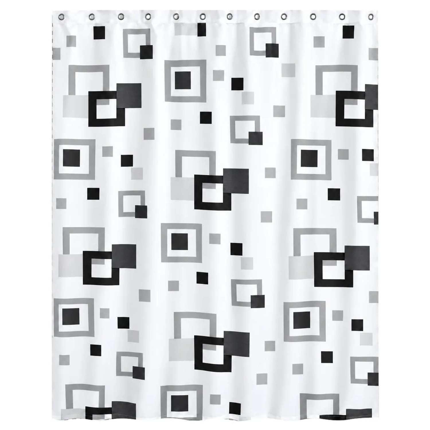 Euroshowers Duschvorhang Frame 180 x 200 cm Polyester mit 12 Ringen
