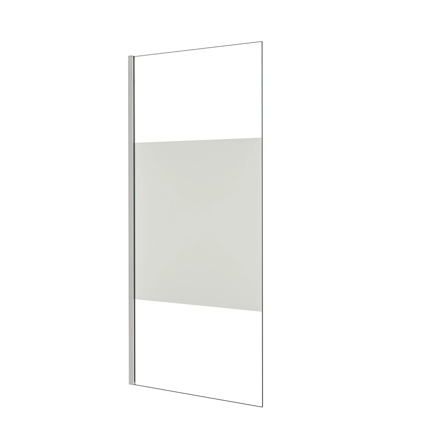 AICA Walk‑in Duschwand Chrom B.70 x H.200cm Milchglasstreifen Duschabtrennung 8mm Nano ESG-Glas Duschkabinen