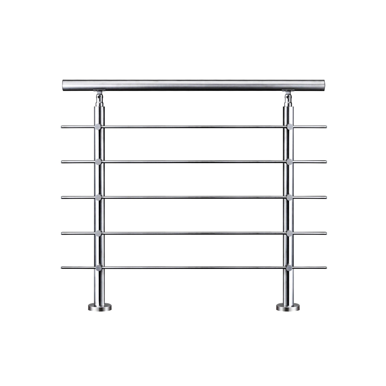 AICA Geländer Set Aus Edelstahl Erweiterbar Mit 5 Querstangen Länge 80 cm