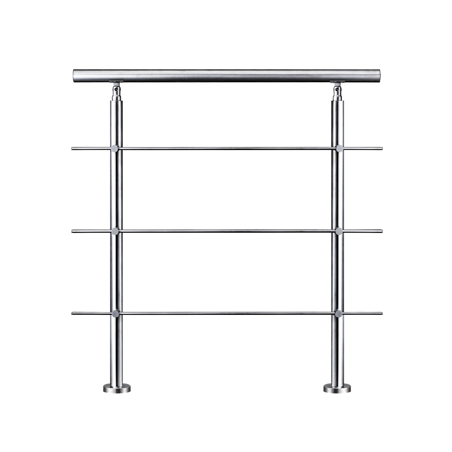 AICA Geländer Set Aus Edelstahl Erweiterbar Mit 3 Querstangen Länge 120 cm