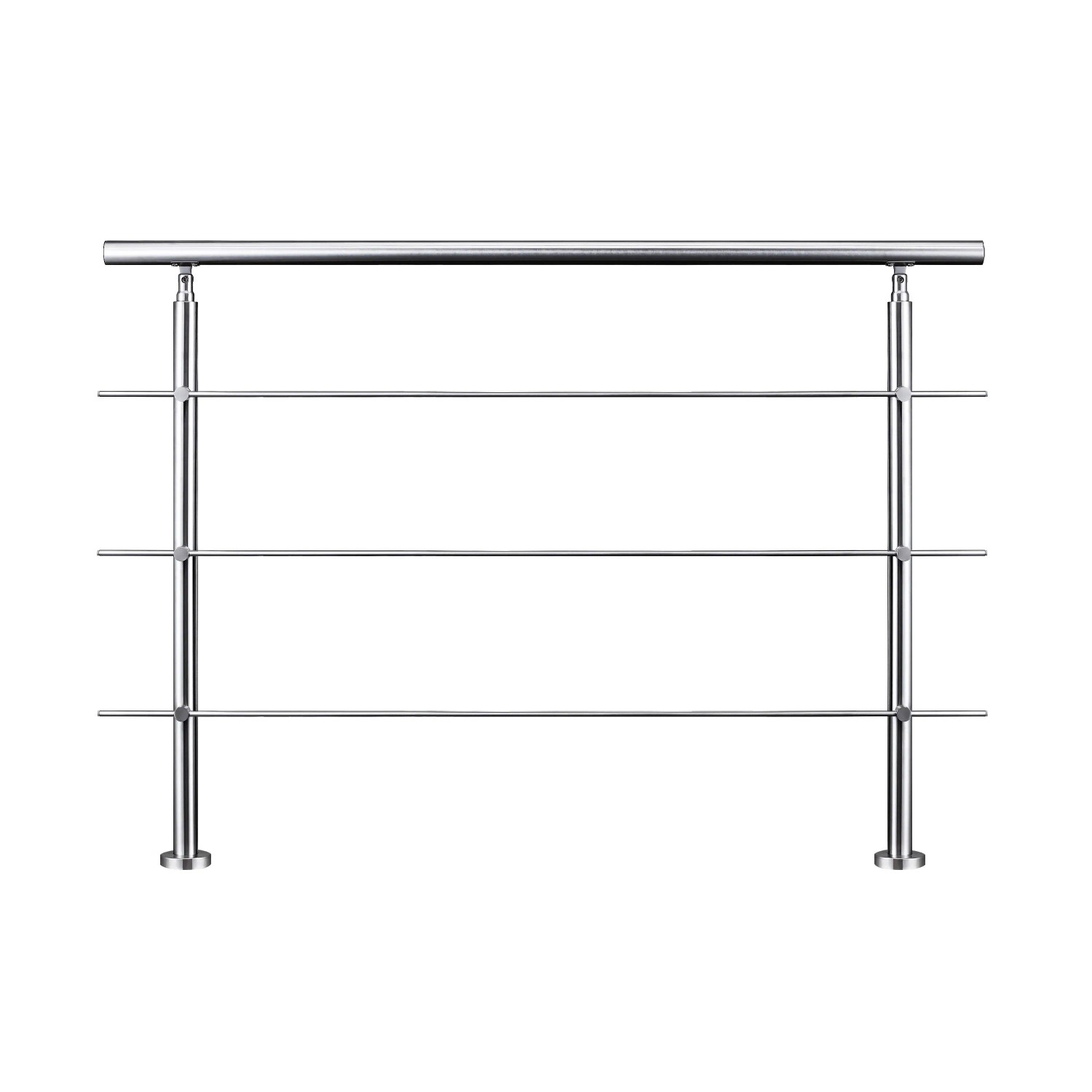 AICA Geländer Set Aus Edelstahl Erweiterbar Mit 3 Querstangen Länge 180 cm