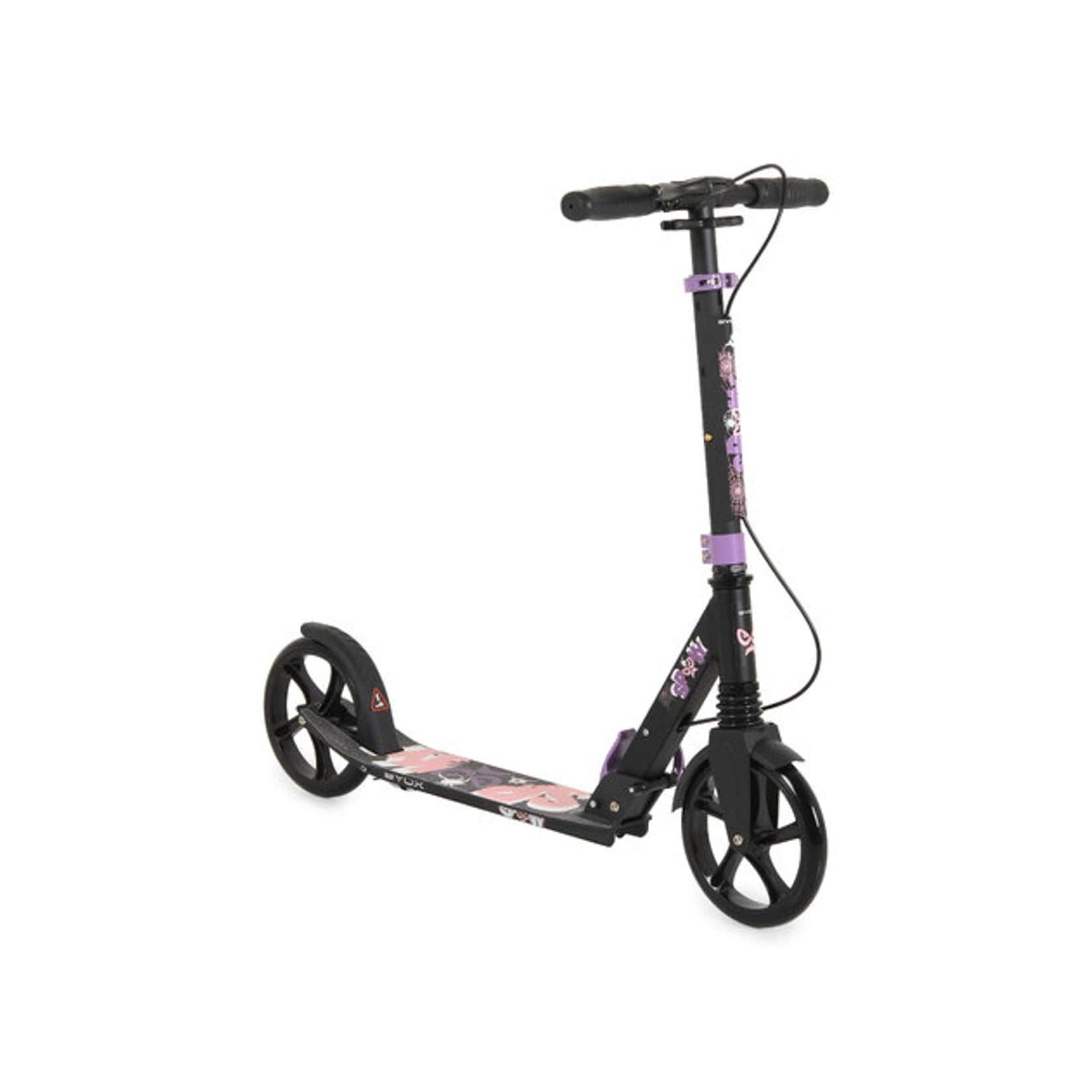 Byox Kinderroller Spooky klappbar, bis 100 kg, Bremse, Stoßdämpfer vorne, lila