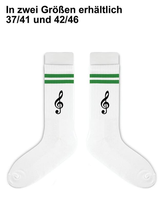 Youth Designz Tennissocken Unisex Socken "Notenschlüssel" Aufdruck lustig Geschenk Statement mit verstärkter Verse und Zehenbereich