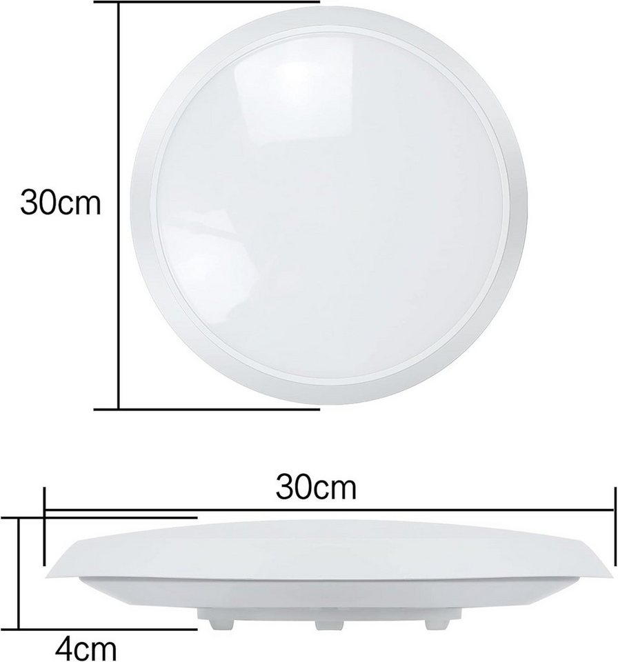 ZMH LED Deckenleuchte mit Bewegungsmelder Deckenlampe Innen 15W 4000K Wohnzimmer Flur, Augenschutaz, LED fest integriert, 4000K, Modern Sensor Ø30CM Deckenbeleuchtung Keller Bild 5
