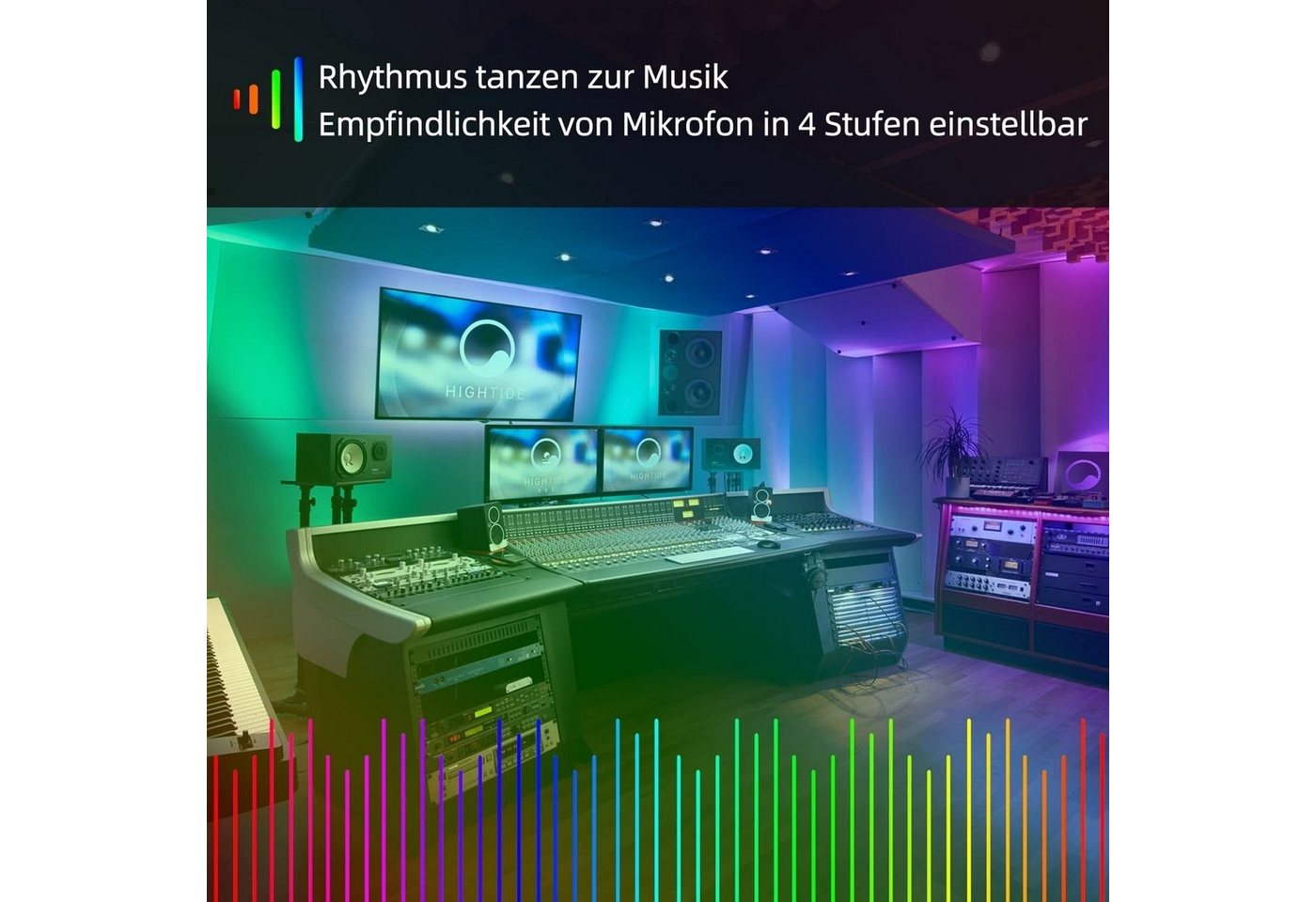 ZMH LED-Streifen RGB einstellbar mit Fernbedienung App LED-Streifen Wohnzimmer, 20M, Music Sync mit Ferbedienung RGB Esszimmer Flur