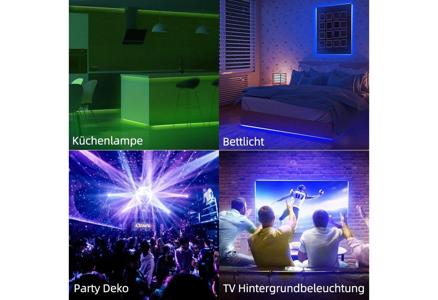 ZMH LED-Streifen RGB einstellbar mit Fernbedienung App LED-Streifen Wohnzimmer, 20M, Music Sync mit Ferbedienung RGB Esszimmer Flur Bild 2