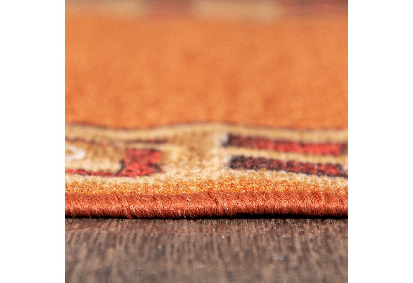 Mazovia Läufer Läufer Teppichläufer Brücke - Vorzimmer Küche - Terracotta Rost, 80 x 100 cm, Kurzflor, Rutschfest, Meterware, Verschiedene Größen Bild 2