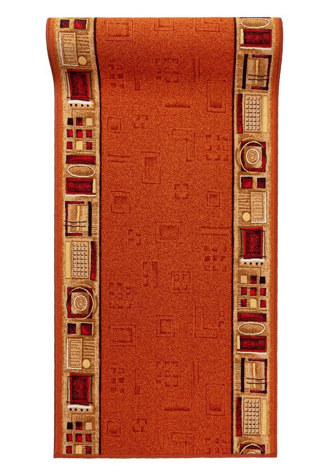 Mazovia Läufer Läufer Teppichläufer Brücke - Vorzimmer Küche - Terracotta Rost, 80 x 100 cm, Kurzflor, Rutschfest, Meterware, Verschiedene Größen Bild 5
