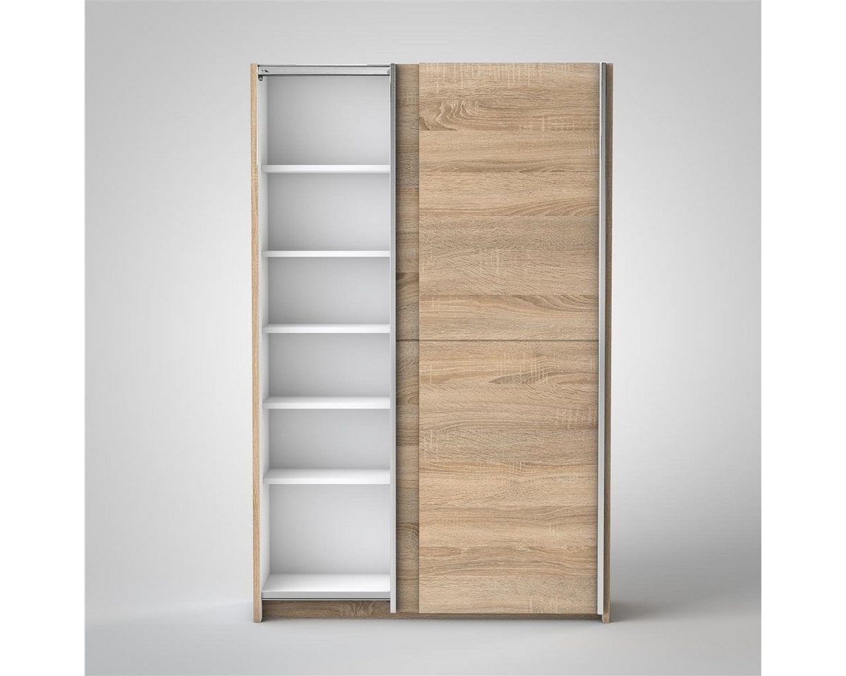 möbelando Schwebetürenschrank Fred 125 x 195,5 x 38 cm (B/H/T) Bild 2