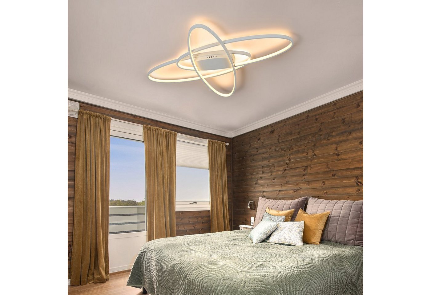 ZMH LED Deckenleuchte Wohnzimmer Dimmbar mit Fernbedienung Deckenlampe Modern Flur, LED fest integriert, 3000-6500K Bild 2