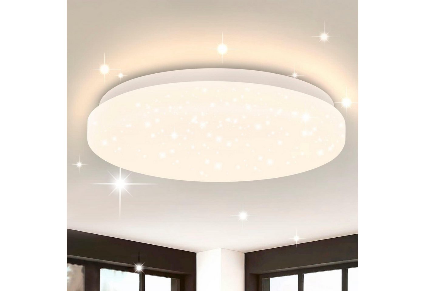 ZMH LED Deckenleuchte Wohnzimmer Modern 21CM Sternenhimmel Flurlampe für Schlafzimmer, LED fest integriert, 3000K