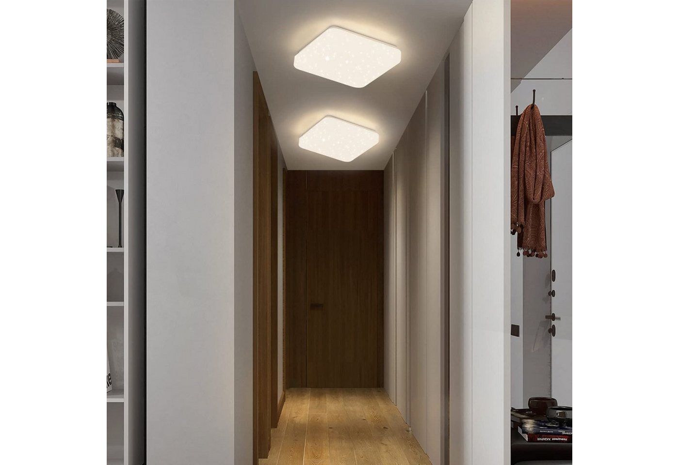 ZMH LED Deckenleuchte Wohnzimmer Modern 21CM Sternenhimmel Flurlampe für Schlafzimmer, LED fest integriert, 4000K Bild 4