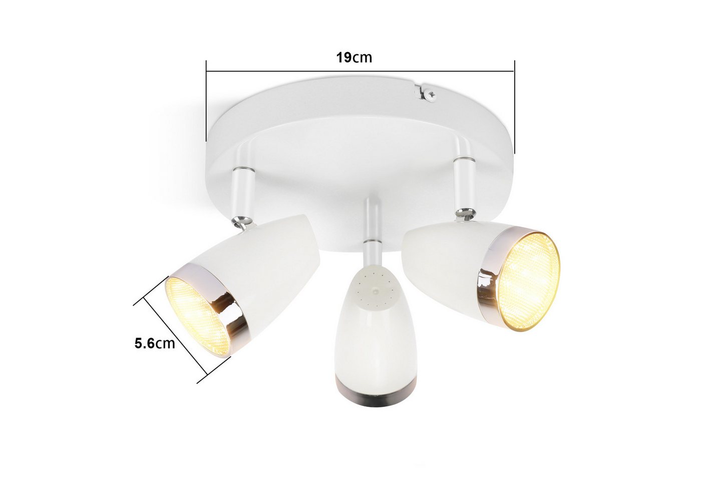 ZMH Deckenstrahler 1/2/3/4 Flammig 4/6/12/16W Deckenlampe schwenkbar 350° Wohnzimmer, LED fest integriert, Warmweiß, Weiß 3000K schwenkbar 350° Deckenspot Flur Schlafzimmer