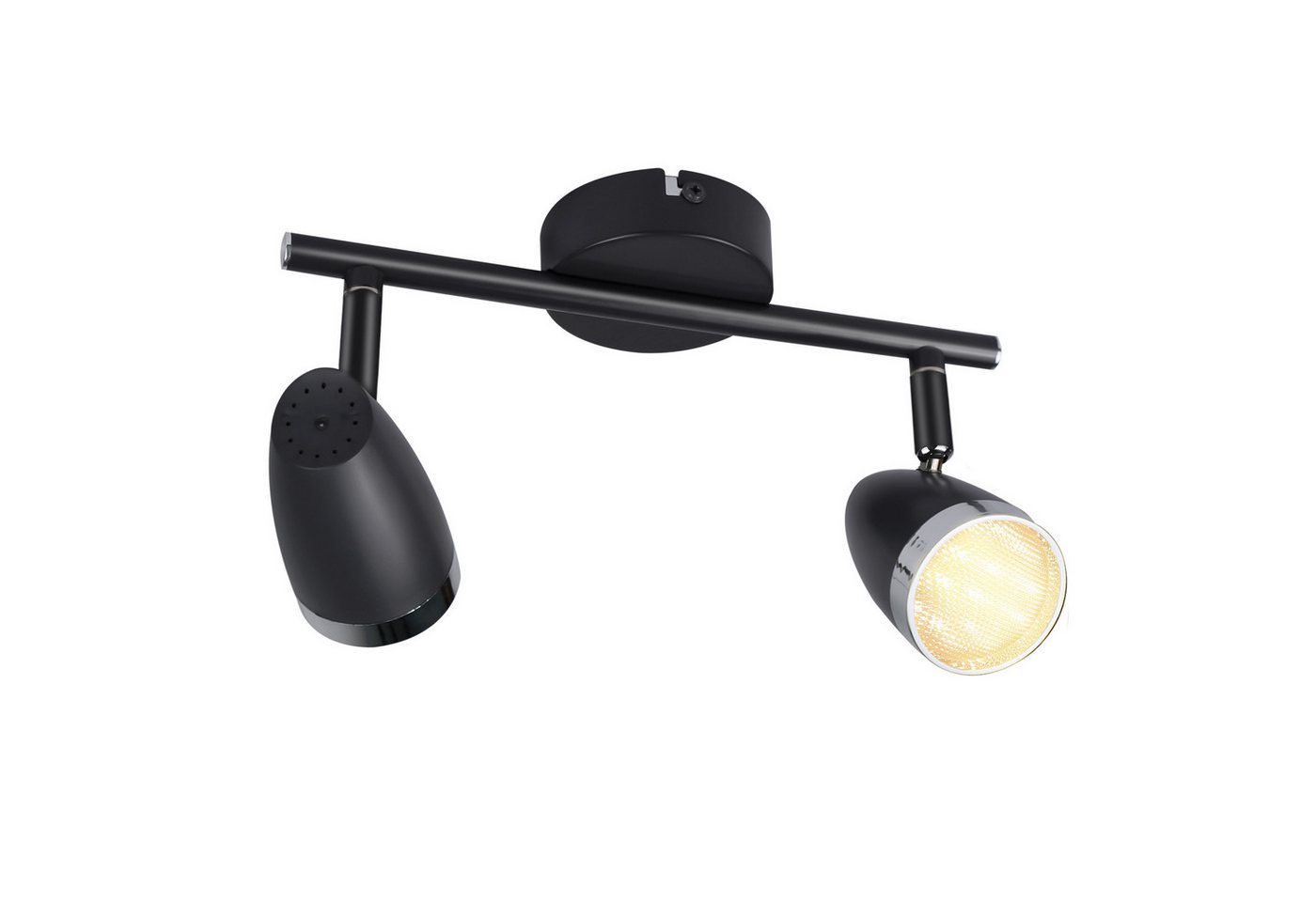 ZMH Deckenstrahler 1/2/3/4 Flammig 4/6/12/16W Deckenlampe schwenkbar 350° Wohnzimmer, LED fest integriert, Warmweiß, Schwarz 3000K schwenkbar 350° Deckenspot Flur Schlafzimmer Bild 2