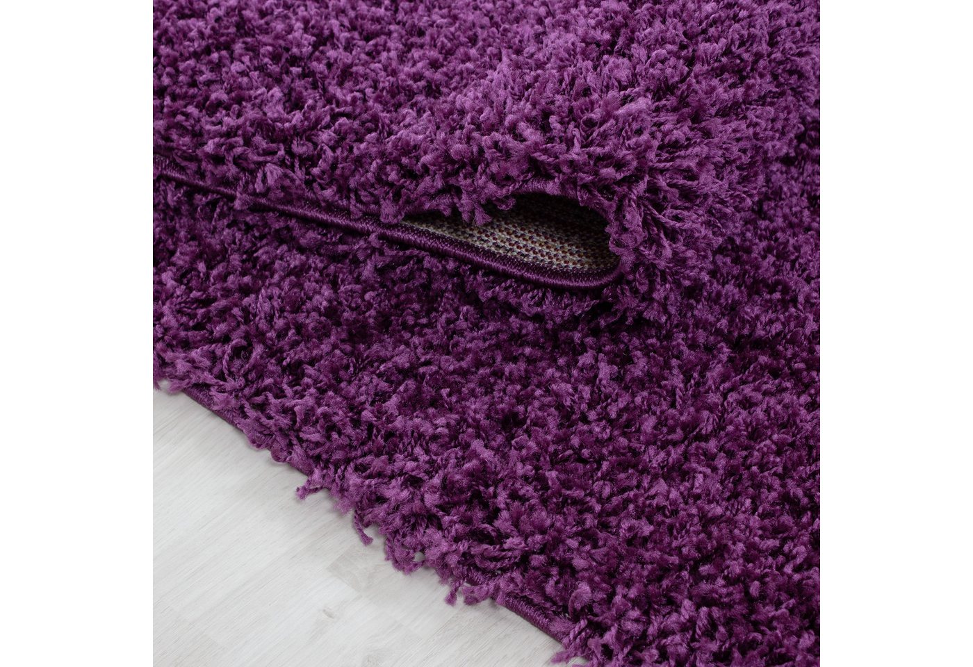 KADIMA DESIGN Teppich Shaggy Hochflorteppich Wohnzimmer Läufer Rund Waschbar RHEIN, Rund, Höhe: 32 mm, Handwäsche, Rücken aus Jute, Gekettelt, 48500 Points/m2, 80x80cm Bild 2