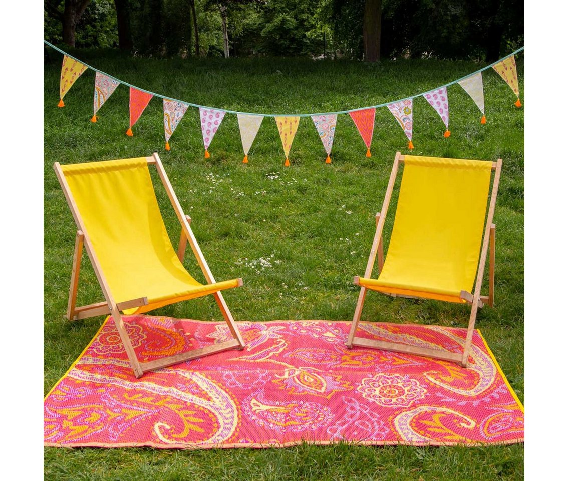 Talking Tables Outdoorteppich Boho Paisley, rechteckig, ca. 180 x 120 cm, Polypropylen (PP), für Freizeit, Balkon oder Terrasse Bild 3