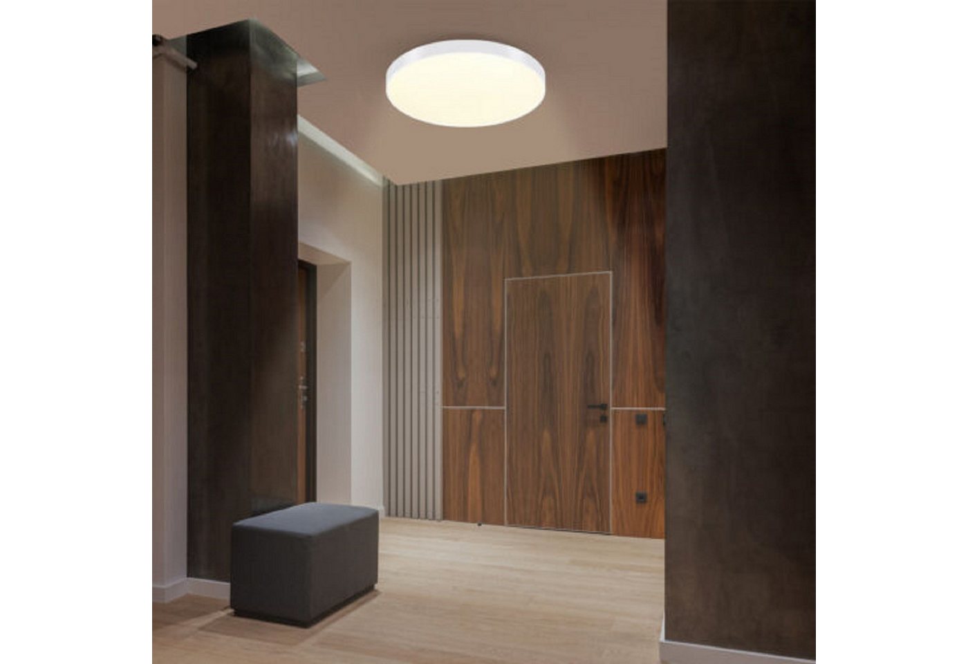 ZMH LED Deckenleuchte Ø21cm 12W Ultraflach 2,5cm, 3000K Rund, LED fest integriert, Warmweiß, Deckenlampe für Flur Schlafzimmer Küche Wohnzimmer Esszimmer