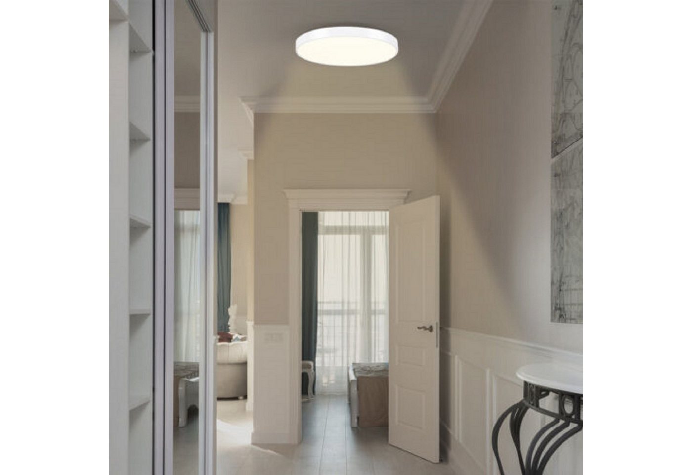 ZMH LED Deckenleuchte Ø21cm 12W Ultraflach 2,5cm, 3000K Rund, LED fest integriert, Warmweiß, Deckenlampe für Flur Schlafzimmer Küche Wohnzimmer Esszimmer Bild 2