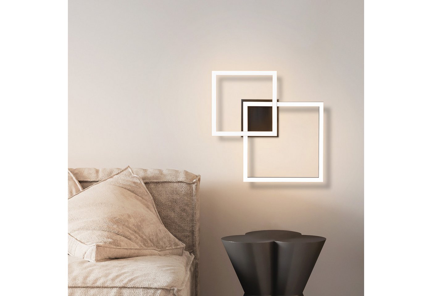 ZMH LED Deckenleuchte Wohnzimmer - Quadratisch Schwarz Eckig 3000K/4000K Deckenlampe Flur, LED fest integriert, Warmweiß Bild 2