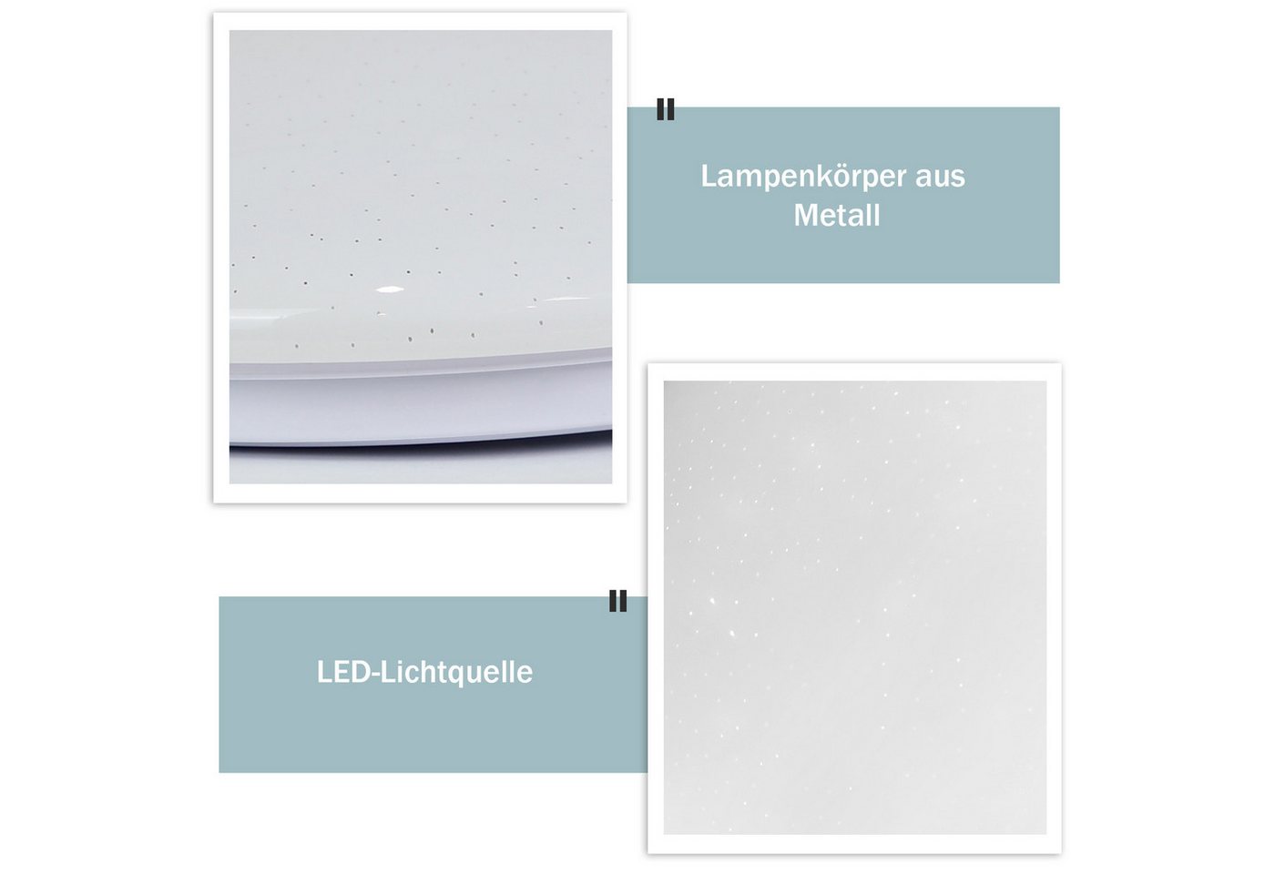 ZMH Deckenleuchte Wohnzimmer Ø16.5CM Rund 5W Küchenlampe 3000/4000/6500K Flur, Warmweiß, Sternen-Design Schlafzimmerlampe Küche Büro Bild 2