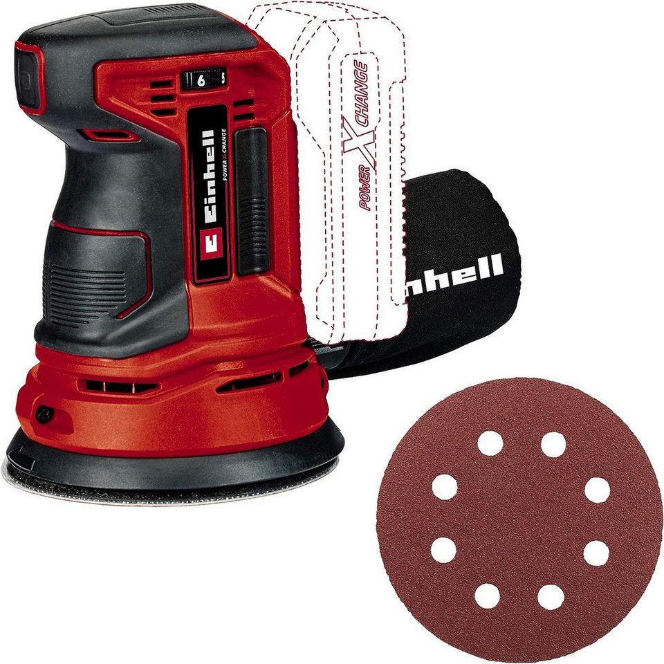 Einhell Akku-Exzenterschleifer Exzenterschleifer TE-RS 18V +2.5 Ah Akku + Extra 6tlg Schleifblattset Bild 2