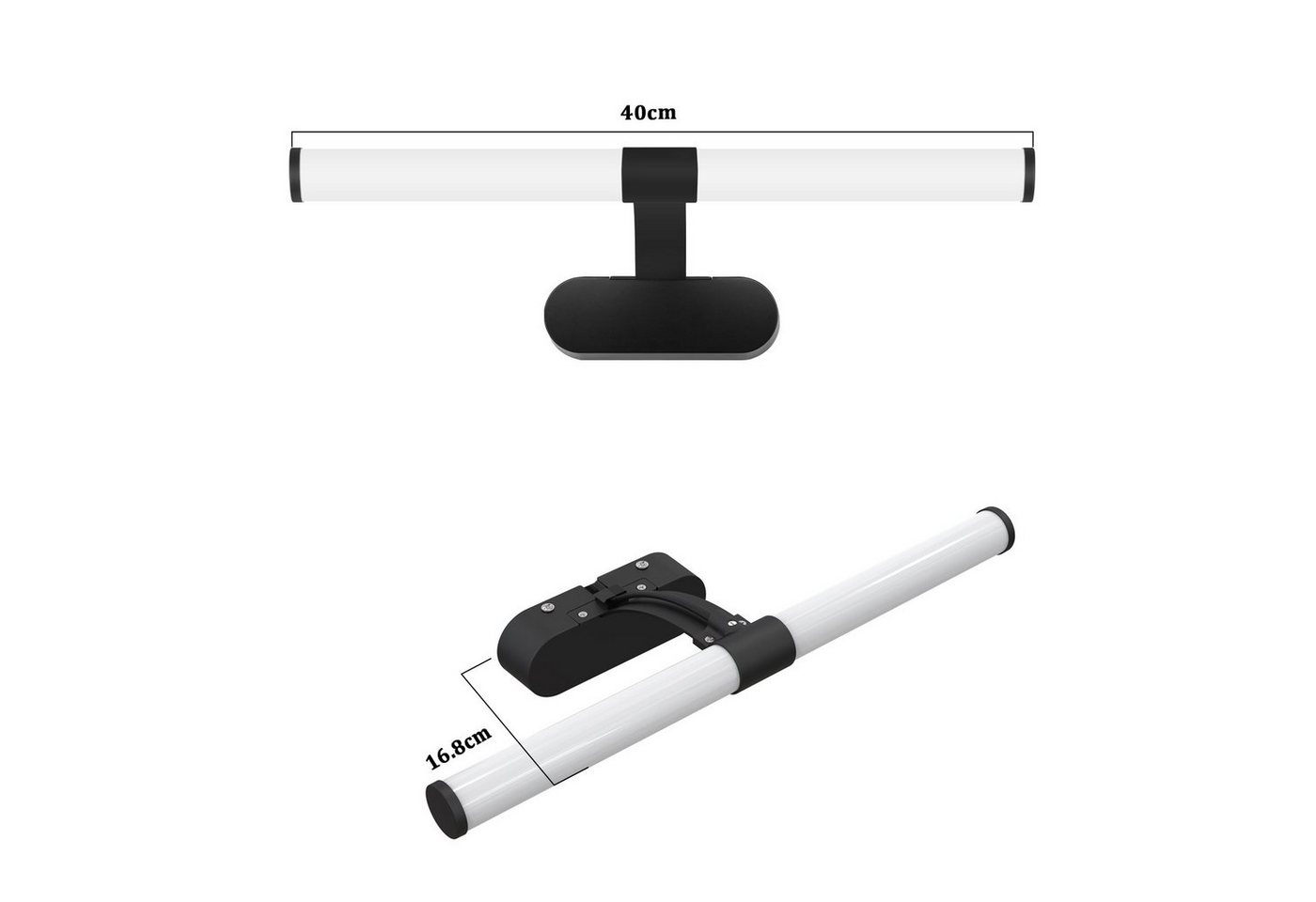 ZMH LED Spiegelleuchte 40CM - Spiegellampe 6W Schlafzimmer, LED fest integriert, Neutralweiß, 4000K lampe Weiß Wandleuchte für Keller Bild 3