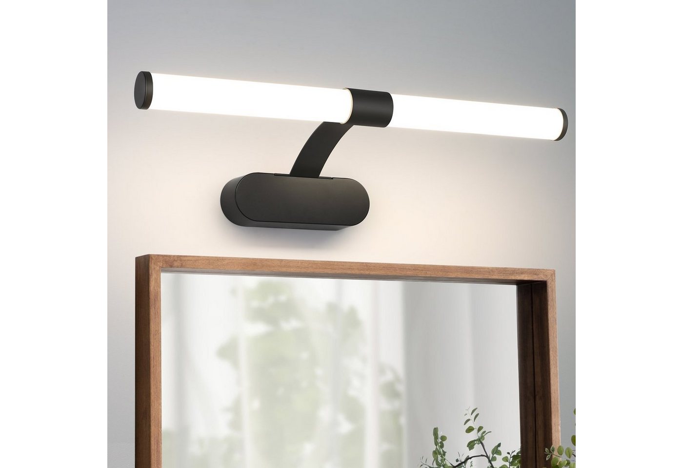 ZMH LED Spiegelleuchte 40CM - Spiegellampe 6W Schlafzimmer, LED fest integriert, Neutralweiß, 4000K lampe Weiß Wandleuchte für Keller Bild 5