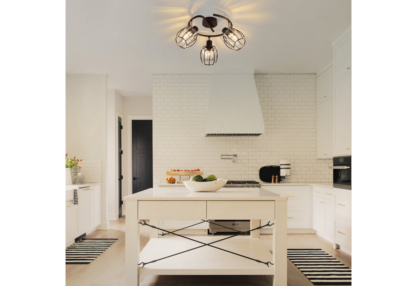 ZMH Deckenstrahler E14 Retro Deckenleuchte mit Kristall-Lampenschirm, 350° schwenkbar, ohne Leuchtmittel, Deckenlampe für Wohnzimmer Schlafzimmer Flur Bild 4