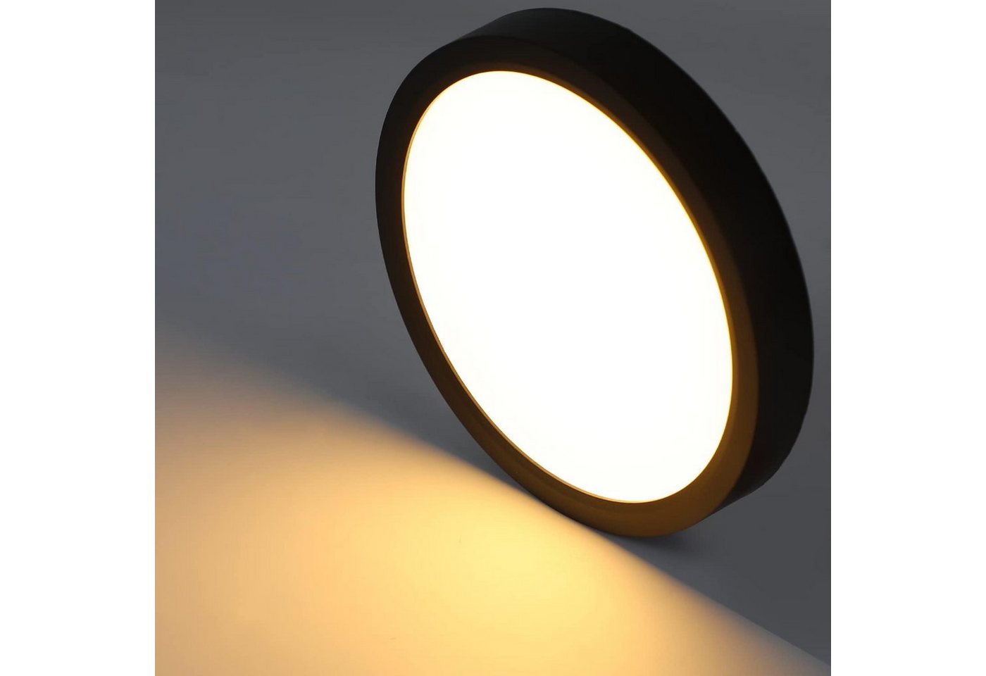 ZMH LED Deckenleuchte Wohnzimmer Ø18/27 Modern Küchenlampe Flur Schlafzimmer, LED fest integriert, Warmweiß, 15W, 3000K, warmweiß, 18×18×2,4cm, kompakt Bild 2