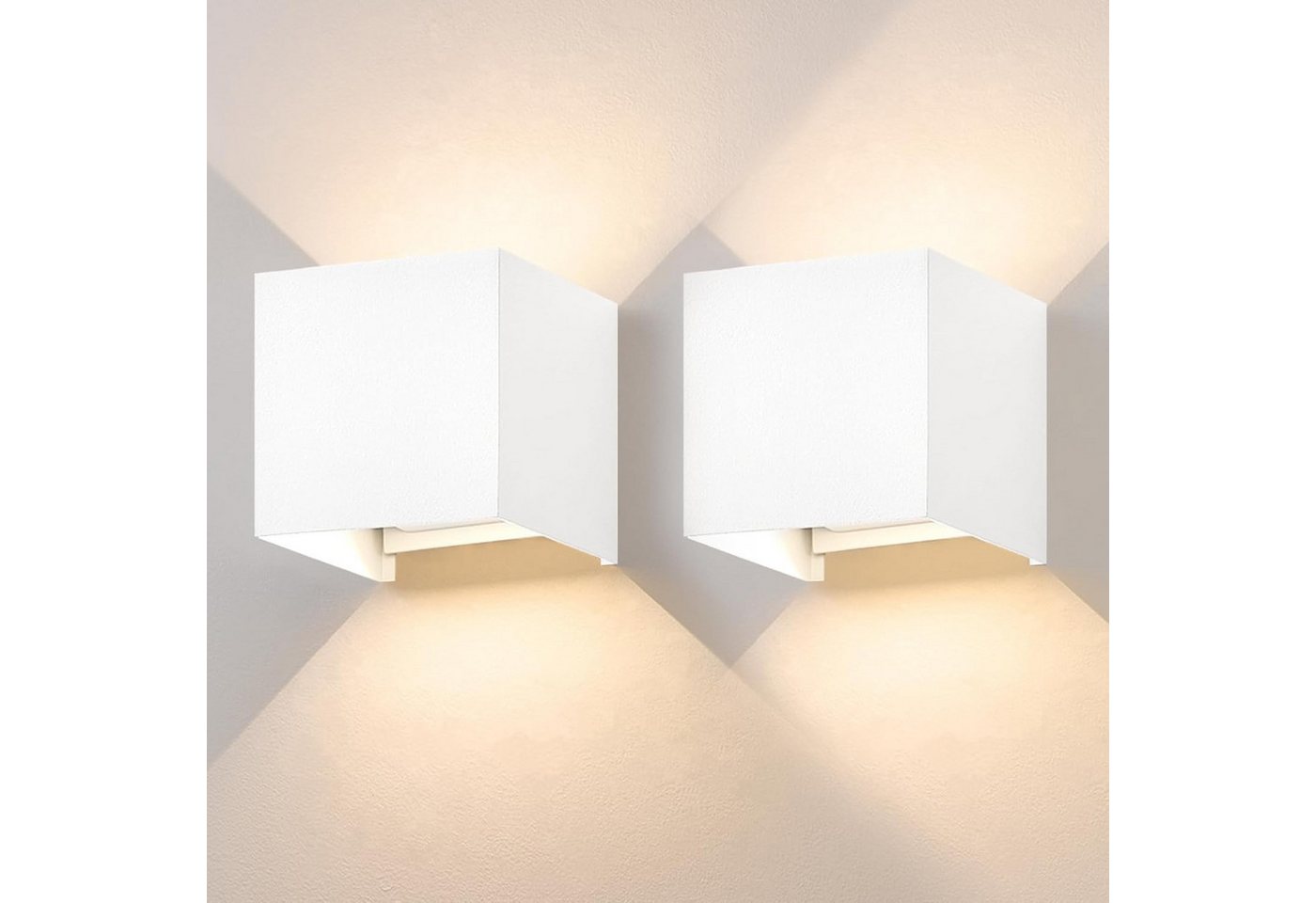 ZMH LED Wandleuchte Innen Flurlampe Innen Wandlampe Aussen Wohnzimmer, Außenwandleuchten, LED fest integriert, 3000k, 5W, UP und Down Bild 5